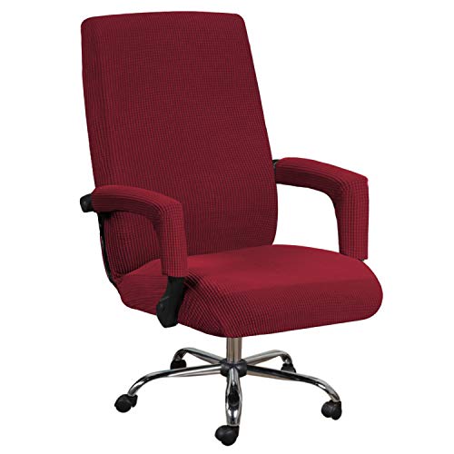 Fundas para silla de oficina con fundas para brazo con tela de sarga con  textura jacquard, silla de computadora, silla de jefe, silla giratoria, funda  para silla ejecutiva, tamaño grande - Top