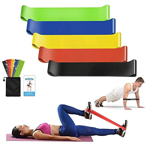 5 X Bandas de Resistencia Elásticas Fitness Gomas Musculación Yoga Gym  Hogar Kit